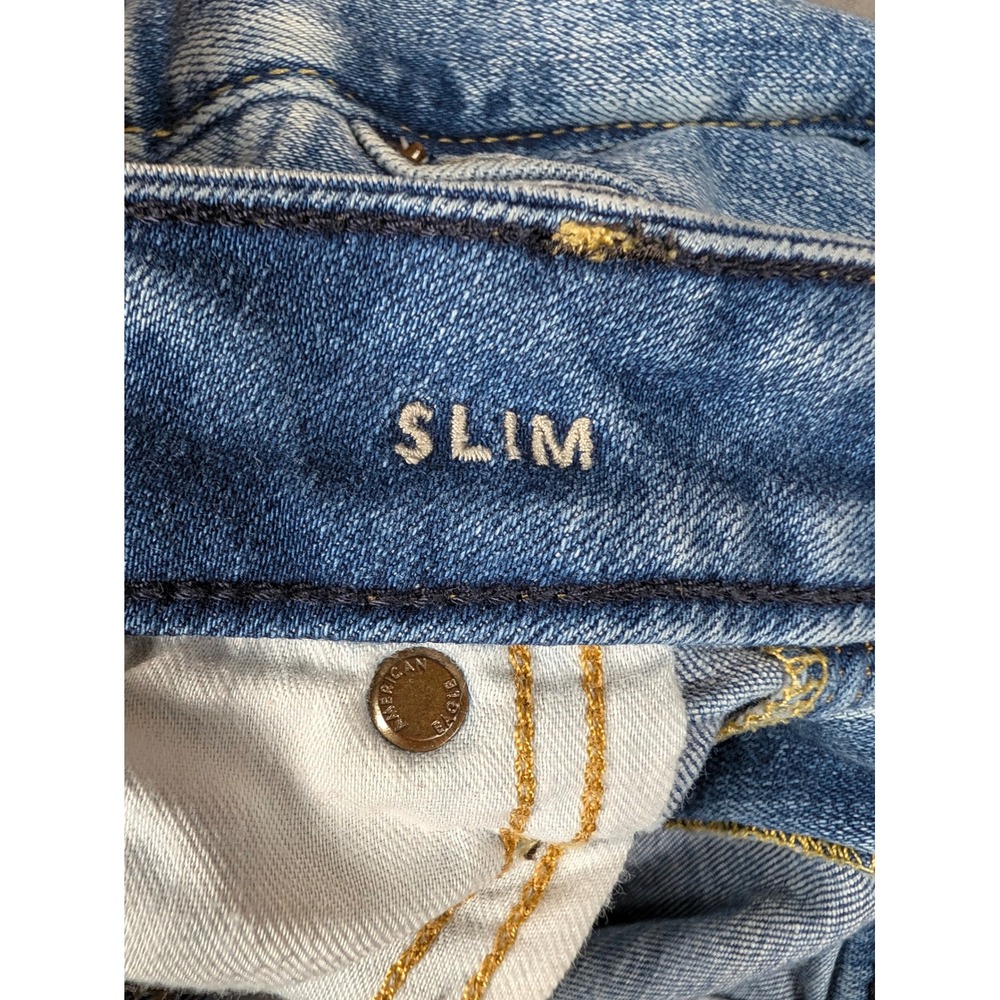 American Eagle Airflex+ Slim Jeans Mens 32x36 Light Wash Blue Denim Pants - Picture 3 of 8